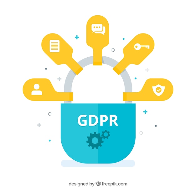 Nuovo concetto di gdpr con design piatto