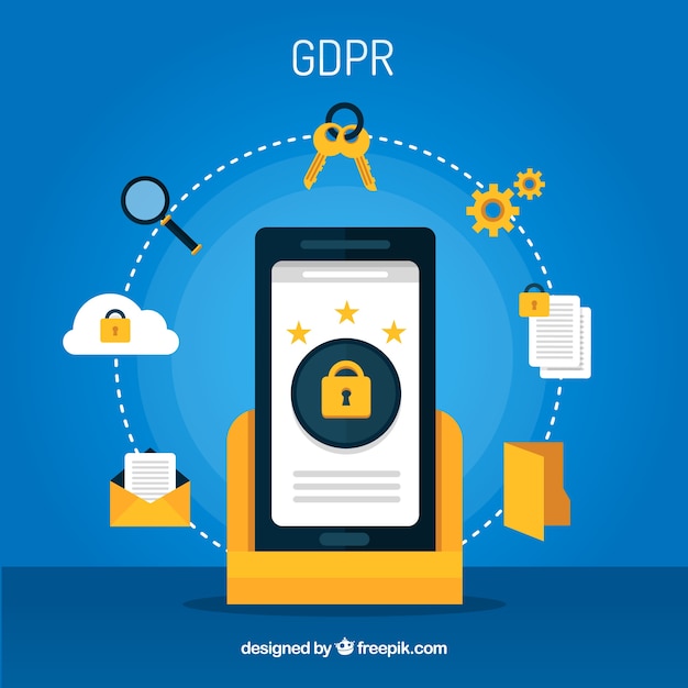 Nuovo concetto di gdpr con design piatto