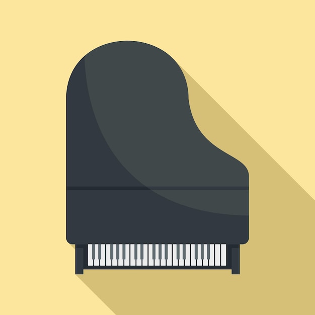 Vettore nuova icona del pianoforte a coda illustrazione piatta della nuova icona vettoriale del pianoforte a coda per il web design