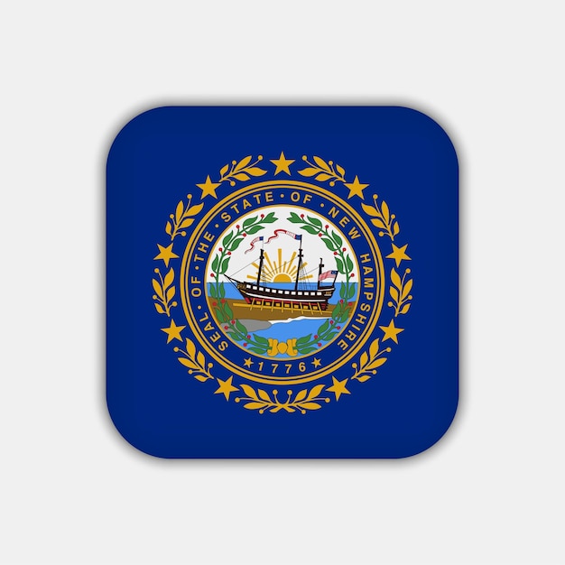 Векторная иллюстрация государственного флага Нью-Гэмпшира