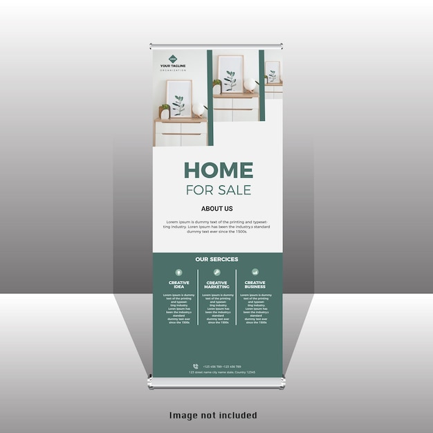 New home sale roll up standee banner design