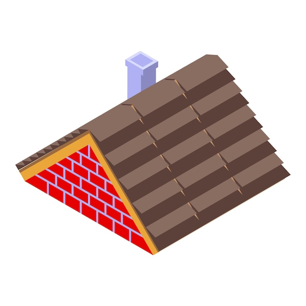 new house roof icon isometric vector tile paper repair construction