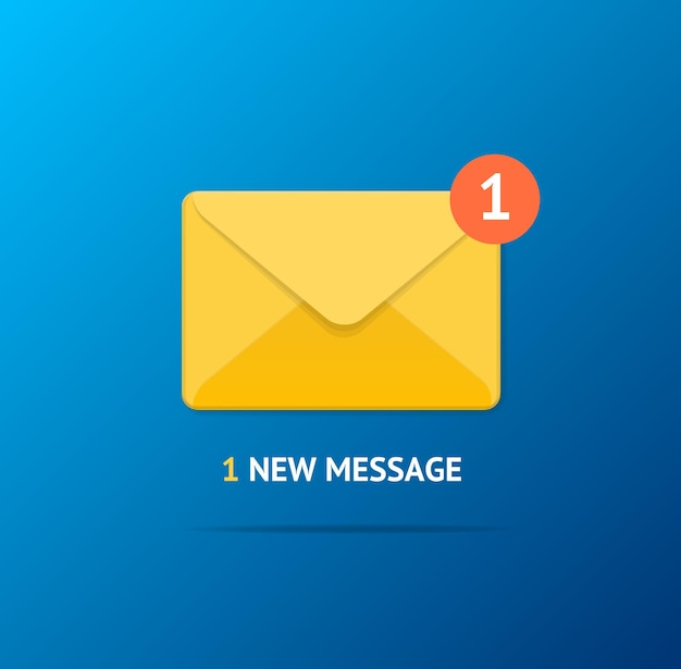 New Incoming Message Concept on a Blue Background Vector