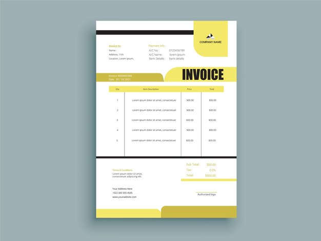 Vector new invoice design business invoice form template invoicing quotes money bills or pricelist