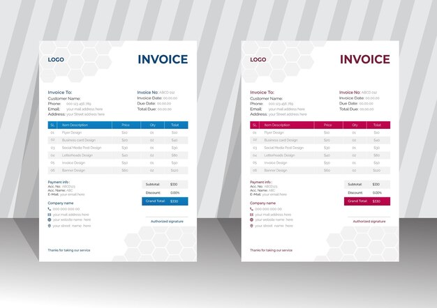 Vector new invoice design template