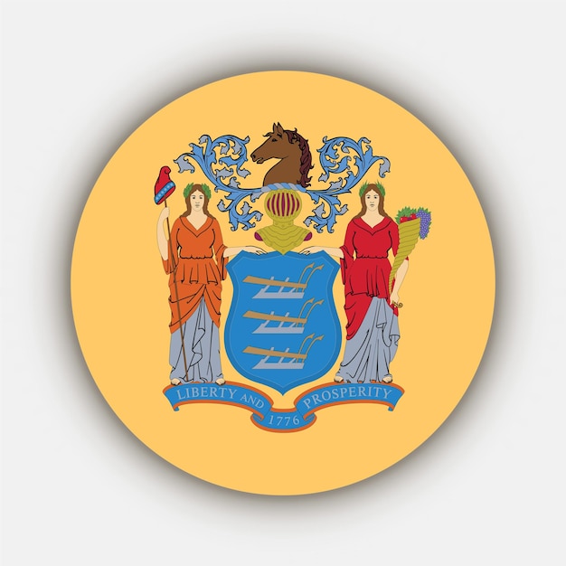 New Jersey state flag Vector illustration