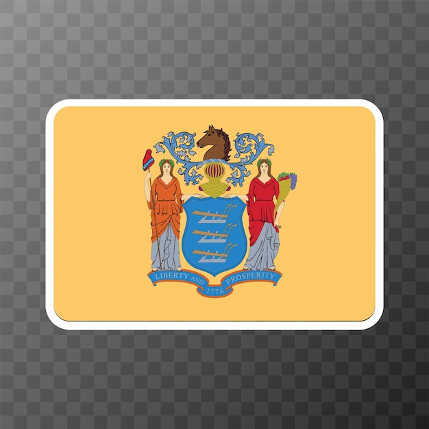 Векторная иллюстрация государственного флага нью-джерси