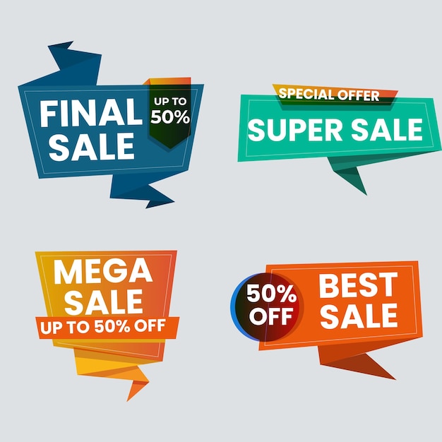 New Label collection set Sale tags Discount red ribbons banners and icons Shopping Tags Sale ic