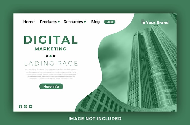 Vector new lading page marketing template