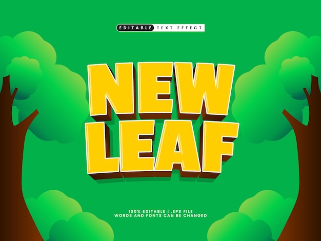 Vector new leaf editable text effect