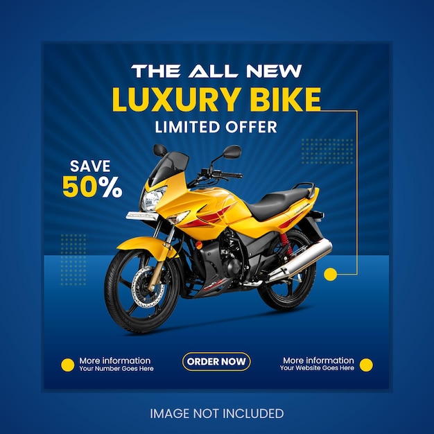 New luxury bike social media post template design