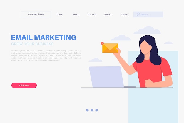 Vector new mail for landing page