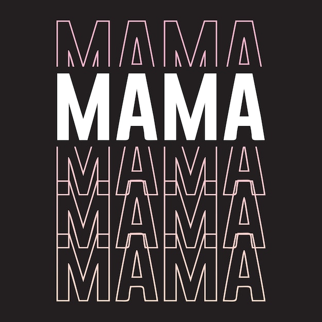 New mama gradient colorful text effect typography tshirt design for print