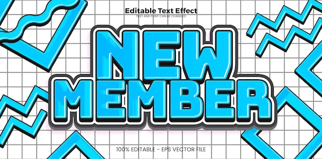 Premium Vector | New member editable text effect in modern trend style