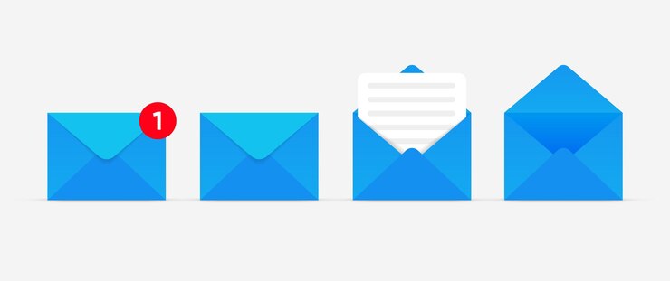 Vector new message notification concept 3d mail letter message chat speak dialog post icon sign symbol