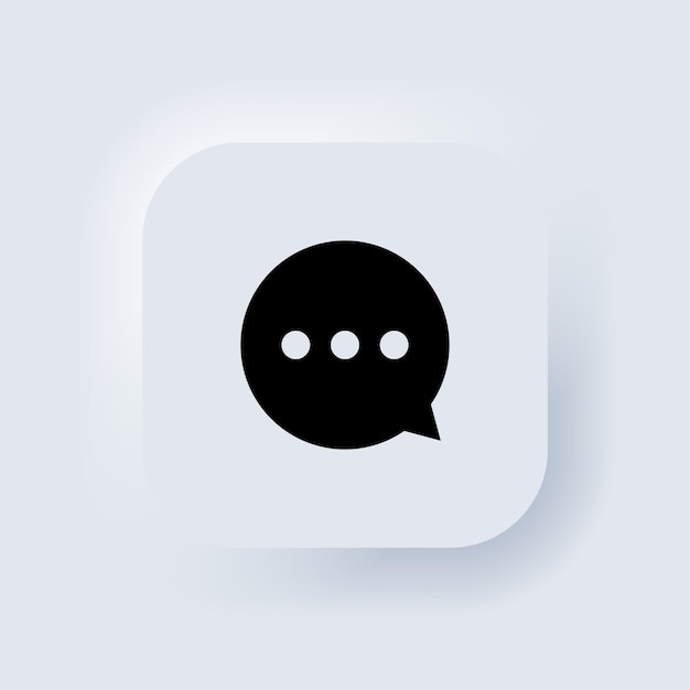 New message speech bubble icon. online communication. neumorphic ui ux white user interface web button. neumorphism. vector eps 10.