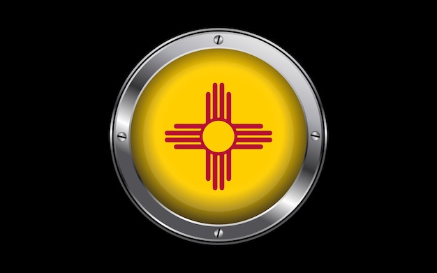 Vector new mexico staat vlag 3d badge vector illustratie