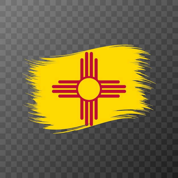 New Mexico state flag in brush style on transparent background Vector illustration