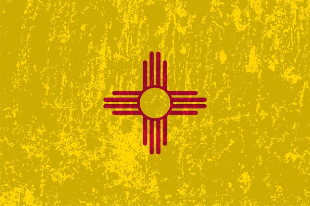 Векторная иллюстрация гранж-флага штата Нью-Мексико