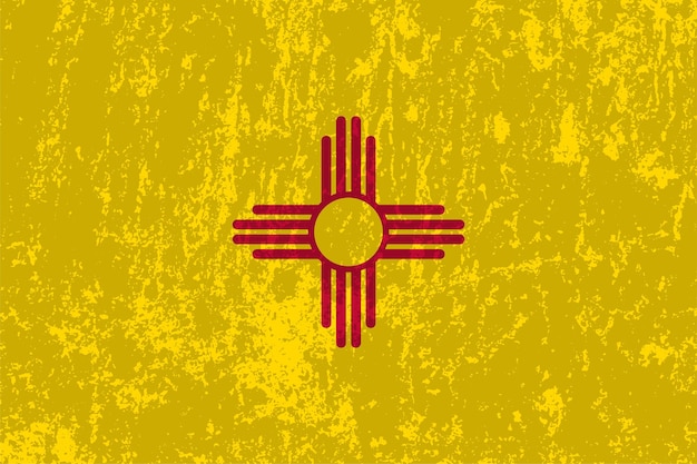 Illustrazione vettoriale della bandiera del grunge dello stato del new mexico