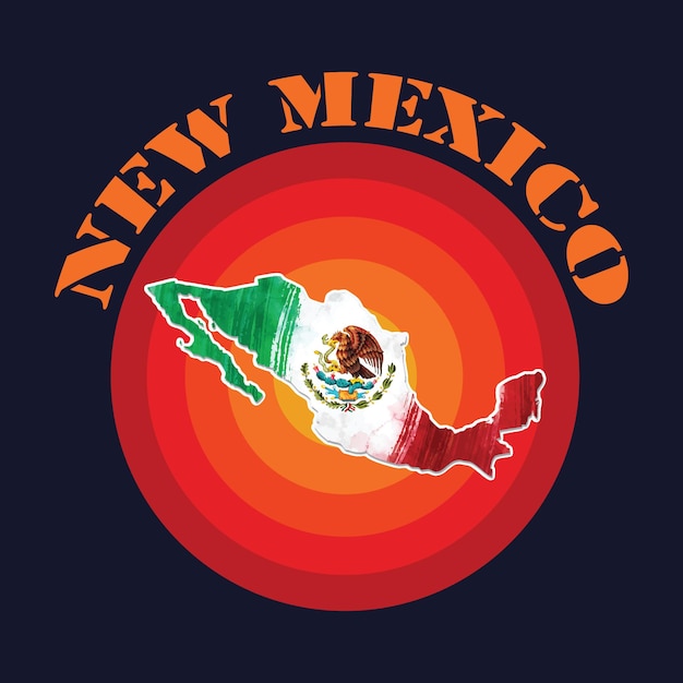 New Mexico T-shirtontwerp. Retro bigfoot-vector.