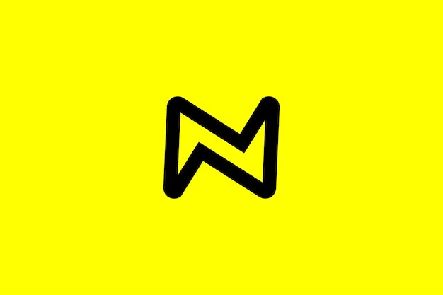 New Minimal and creative letter n logo template on yellow Background