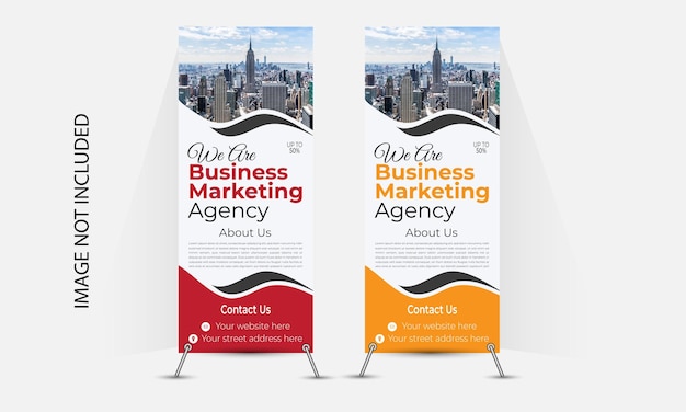 Vector new modern business rollup banner design template x banner design trending rollup