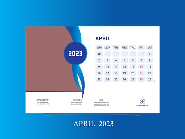 Vettore nuovo design del calendario moderno 2023