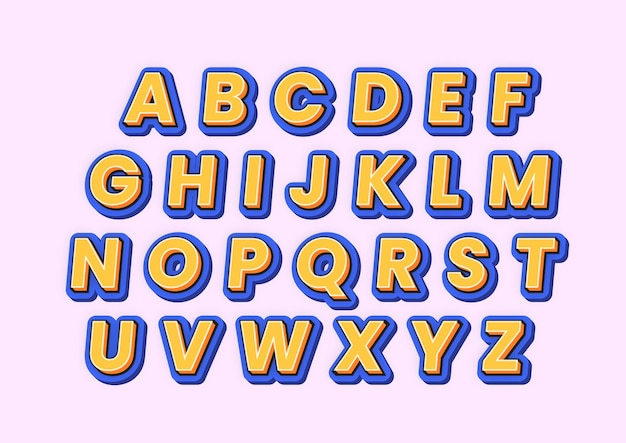 New modern comic bold font alphabets set