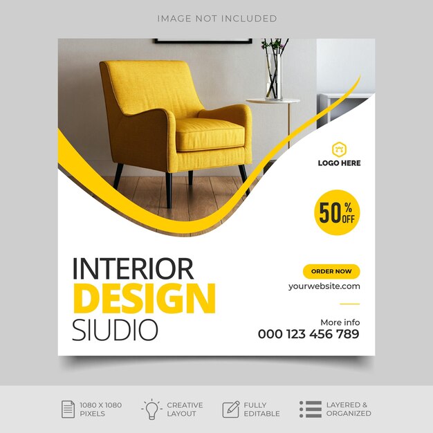 New modern furniture social media and instagram post template design