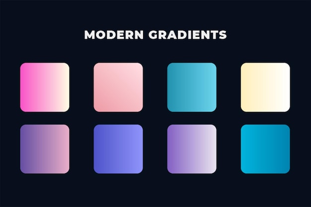 New modern gradient colors pack vector gradient collection palette