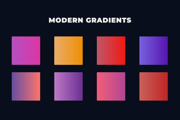 New modern gradient colors pack Vector gradient collection palette