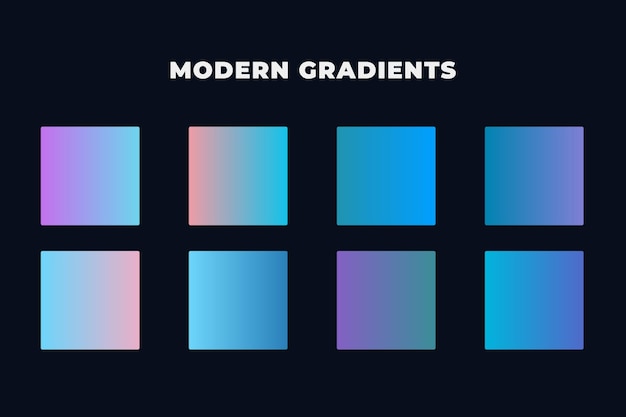 Vector new modern gradient colors pack vector gradient collection palette