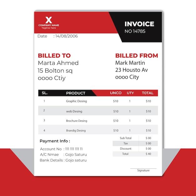 New modern invoice design