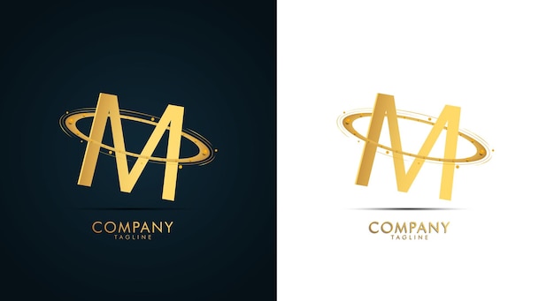 Новый современный роскошный дизайн логотипа с золотым цветом