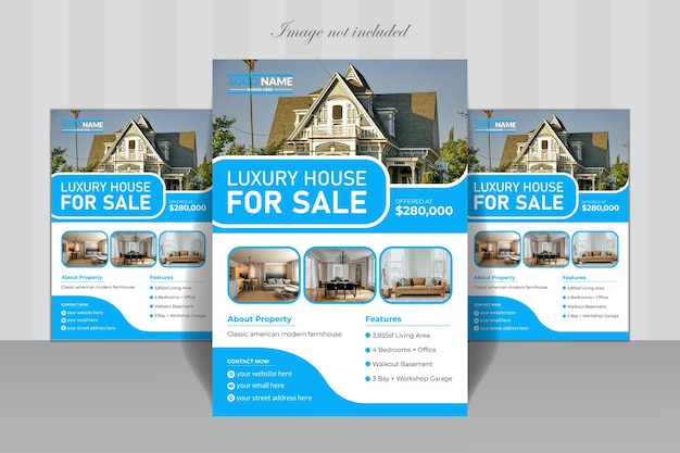 Vector new modern real estate business flyer design a4 tenplate