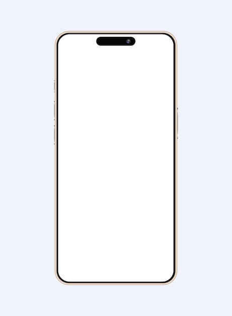 Новый современный реалистичный фронтальный вид черного iphone макет изолирован на белом мобильном шаблоне Вектор