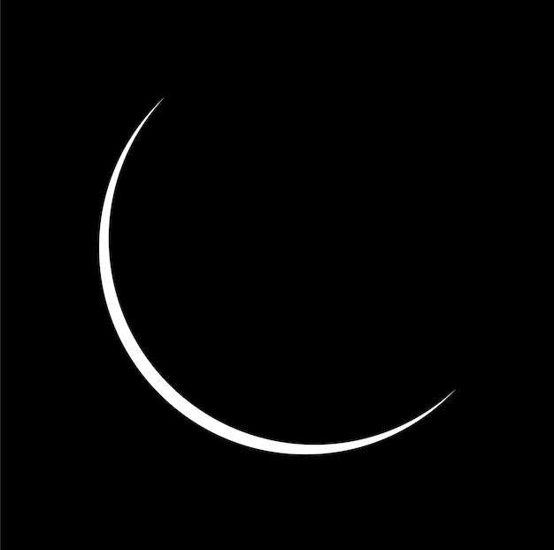 NEW MOON on black background icon Moon vector icon