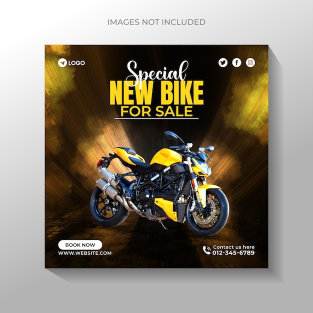 New Motorcycle sale Social media and Bike riding social media post and bike service template design