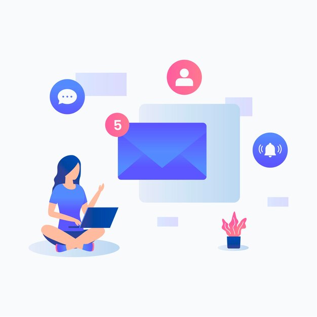 new notification flat illustration concept