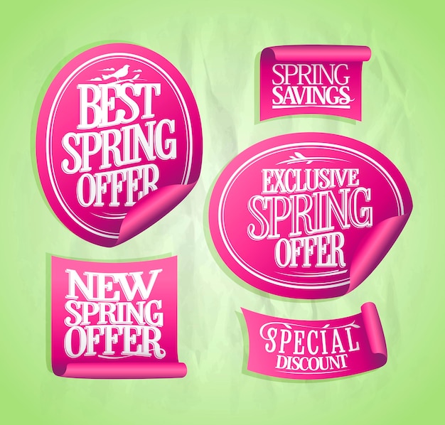 Vector new offer best offer and exclusive spring offer spring savings and special discount