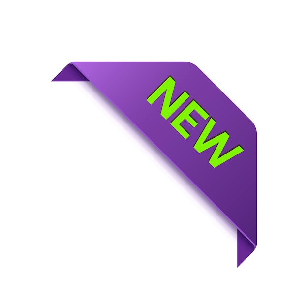 ベクトル 新しいオファー紫色のタグが白いベクトル図に分離
