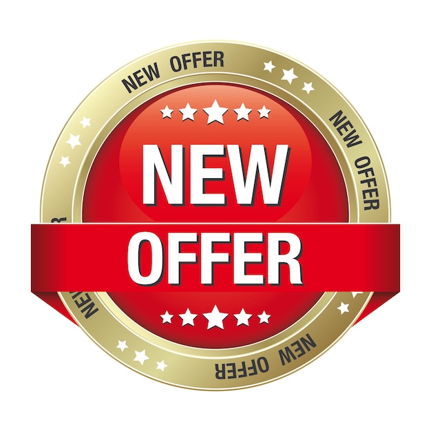 New offer red gold button