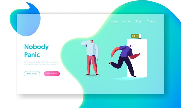 Vector new opportunity, room escape landing page template.