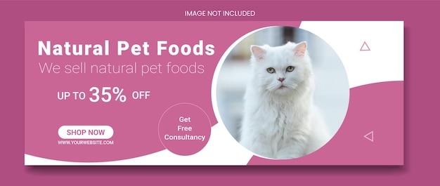 Vector new pet facebook cover design pet social media template