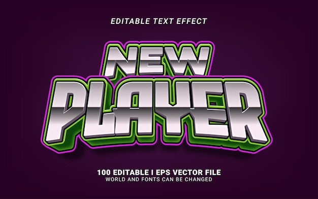 New player modern text effect for games