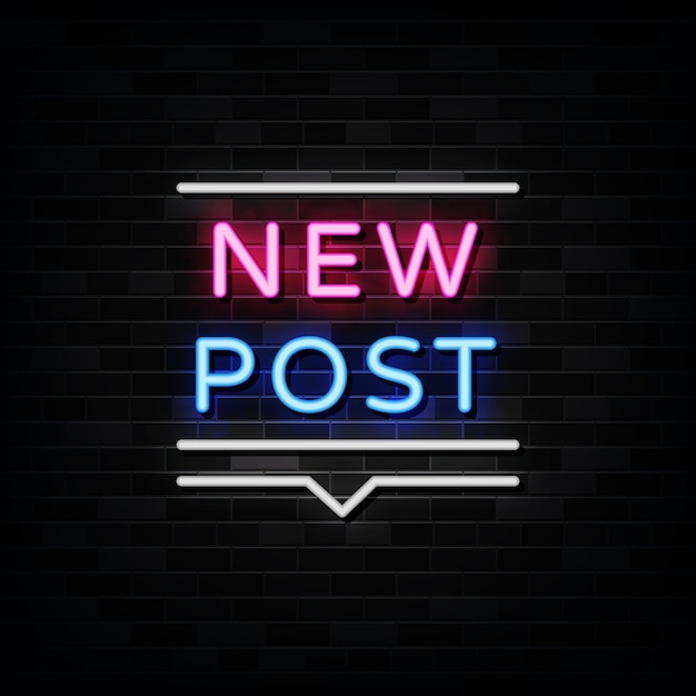 New Post neon sign,  template