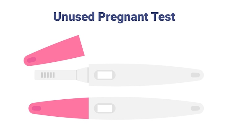 Vector new pregnancy test without result with cap isometric flat vector illustration. unused pregnancy test