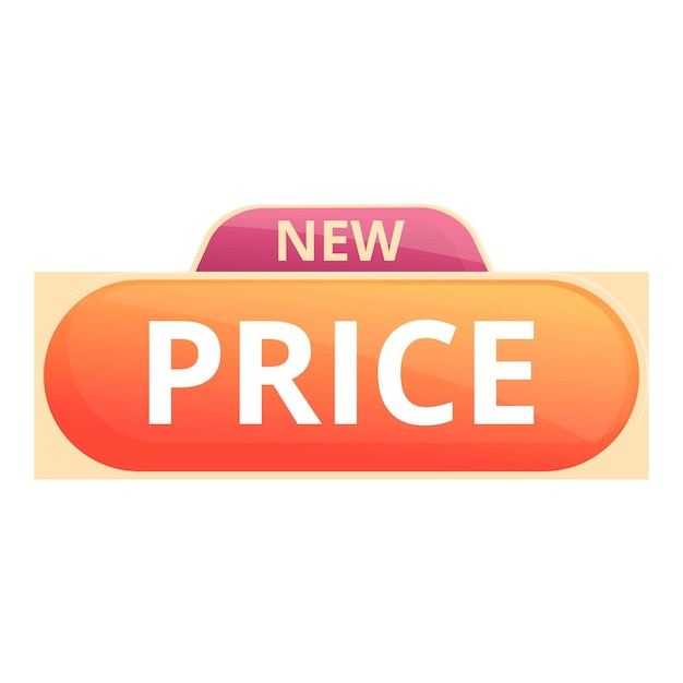 Nuovo prezzo sconto icona vettore cartone animato offerta di vendita badge etichetta