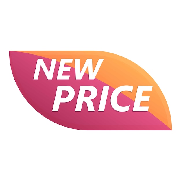 Nuovo prezzo foglia icona vettore cartone animato coupon nastro etichetta tag